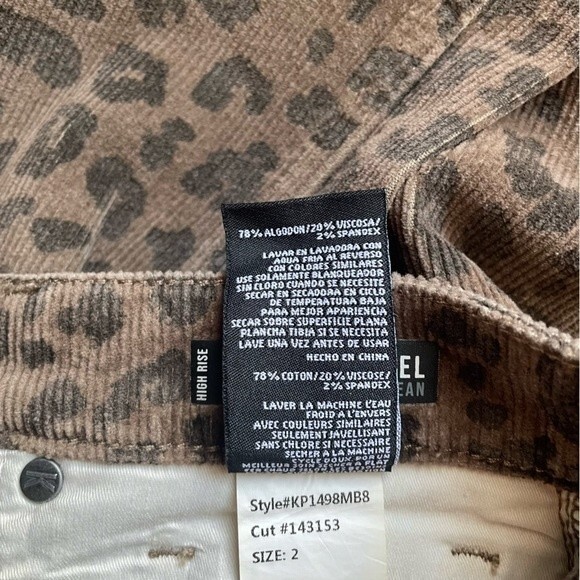 NWT Kut From The Kloth Rachael Mom Jeans Coffee Animal Print Corduroy Size 2 NEW - Picture 13 of 15